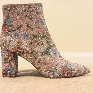Betsey Johnson Boots & Booties/Betsey Johnson Floral Rhinestone Bootie